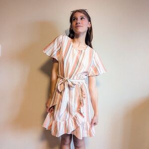 NWOT Lost + Wander Striped Ruffle Dress